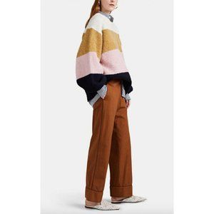 The GiGi Teresa Cotton Poplin Wide-Leg Pants in Nutmeg Brown